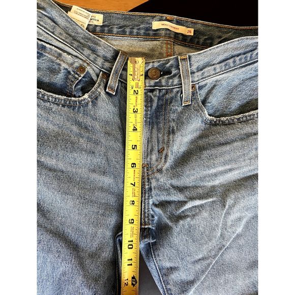 Levis Women Middy Straight Jeans, Washed Black, Size W26, red tab, zip fly - Picture 11 of 14